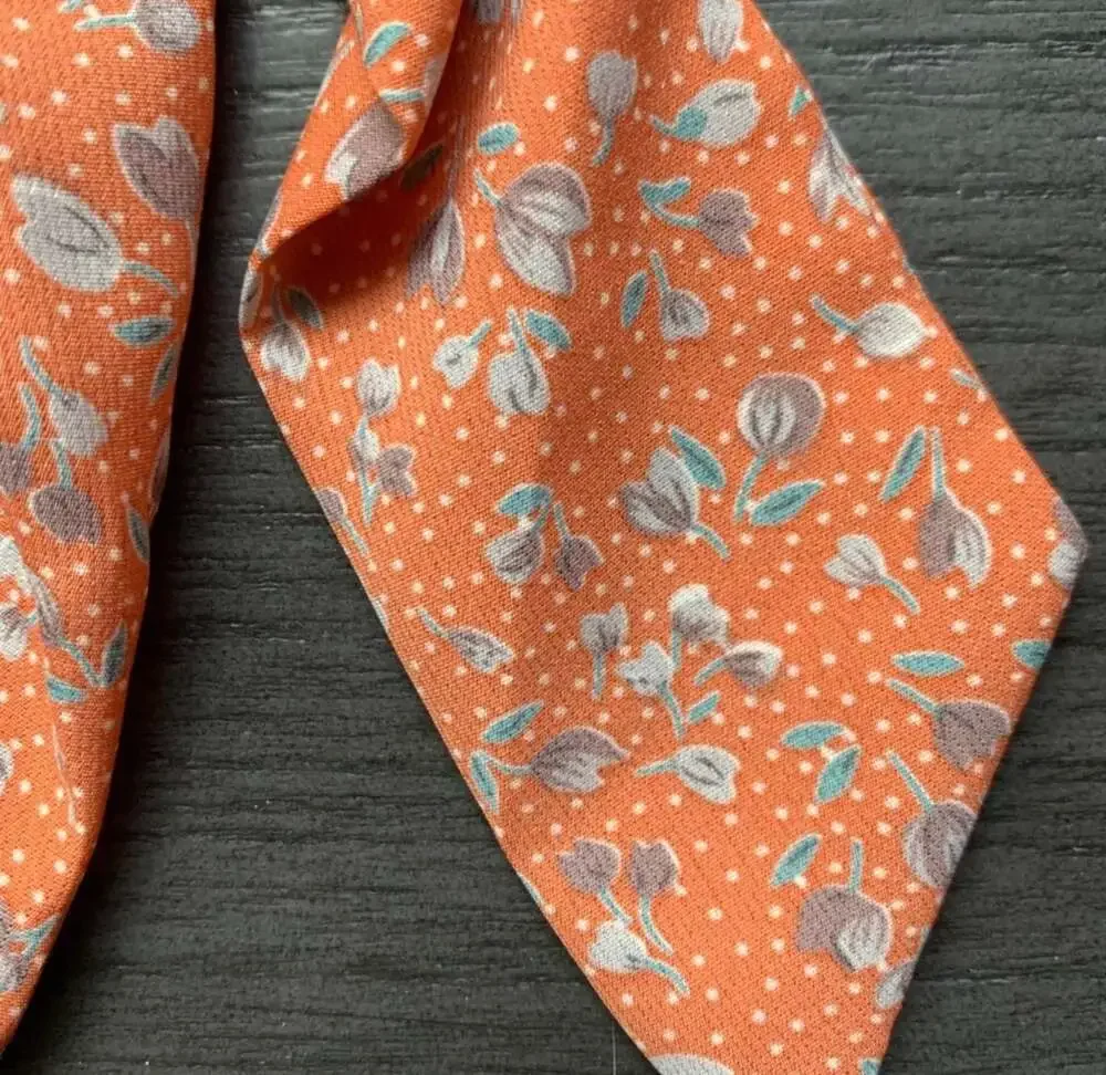 Floral Print Bow Scrunchie Orange